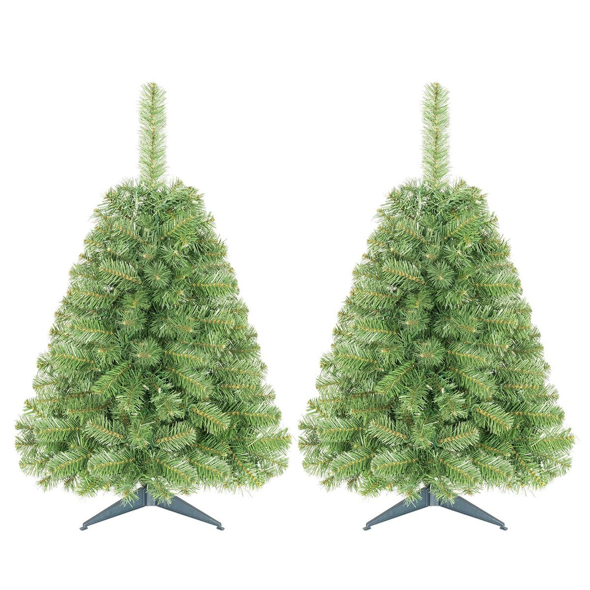 2 Pack 3 ft Pre-Lit Artificial Mini Christmas Tree with 100 Warm White LED Lights