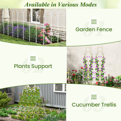 2 Pack 71 x 20 Inch Metal Garden Trellis Rustproof Plant Support for Climbing Plants-White