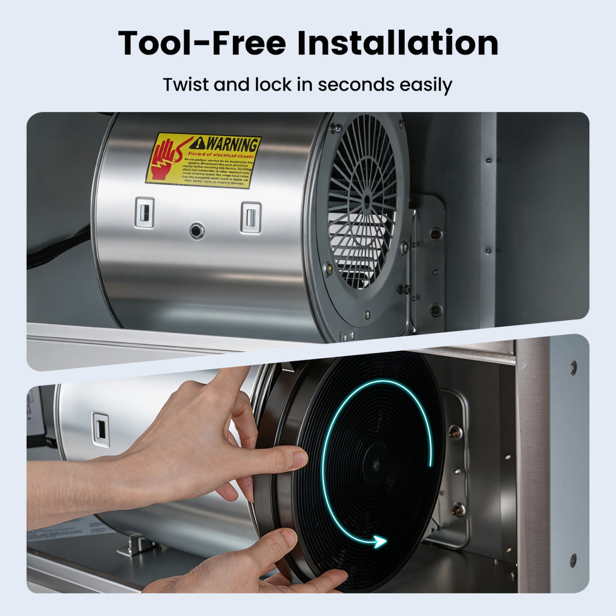 Activated Carbon Filter for Ductless Range Hood with Twist-Lock