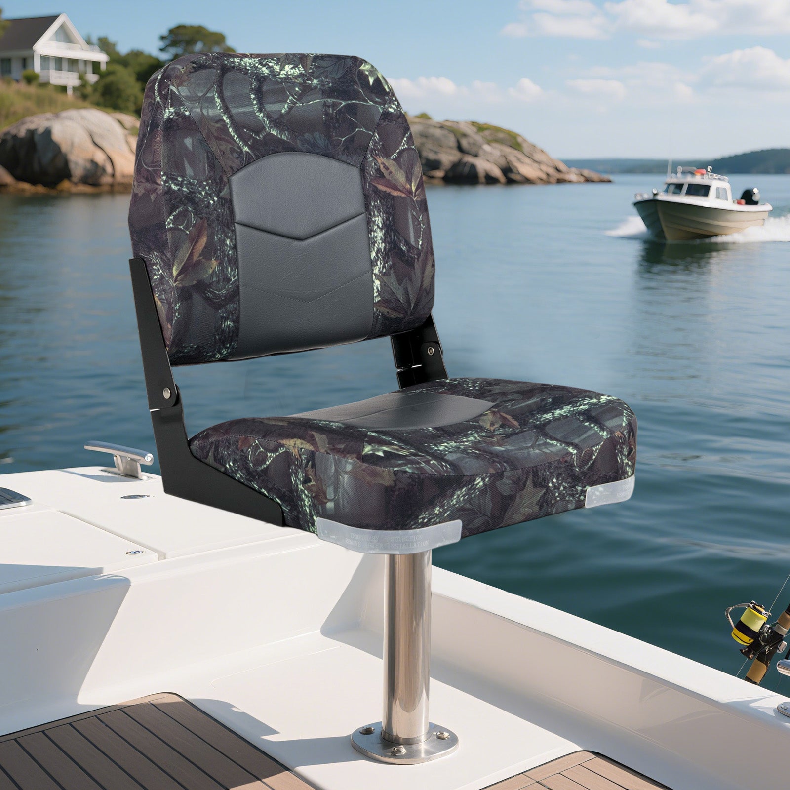 2-Pack Boat Seats with Thick Sponge Padding-Camouflage