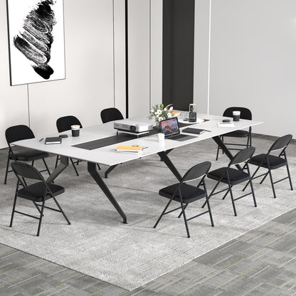 Folding Conference Chairs 4-Pack with Padded Seats - Black