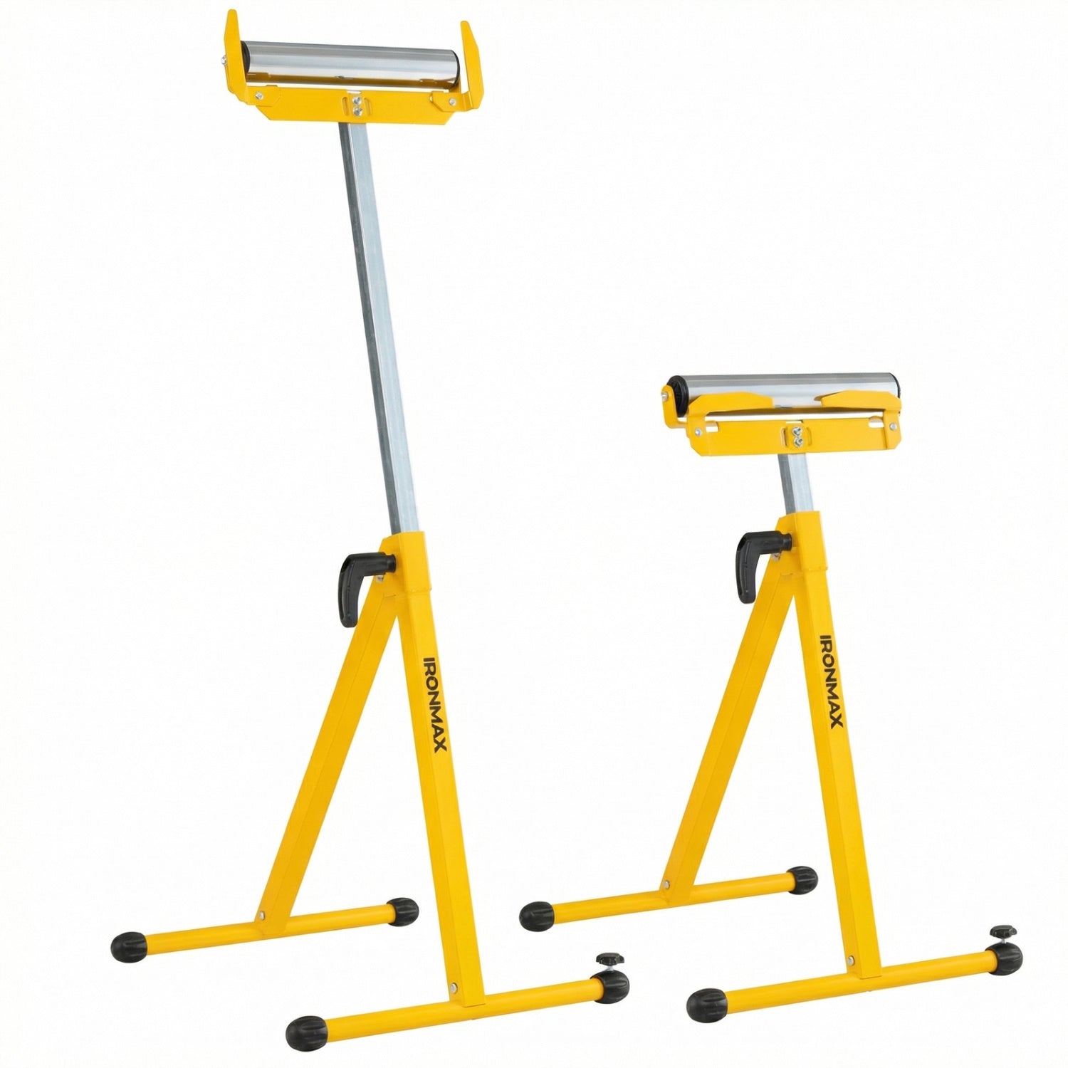 2-Pack Folding Roller Stands Portable Outfeed Supports with Adjustable Height