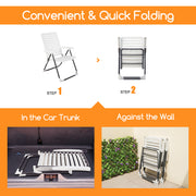 2 Pieces PP Folding Patio Chaise Lounger with 7-Level Backrest