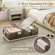 2 Pack Stackable Storage Containers Rolling Plastic Storage Bins