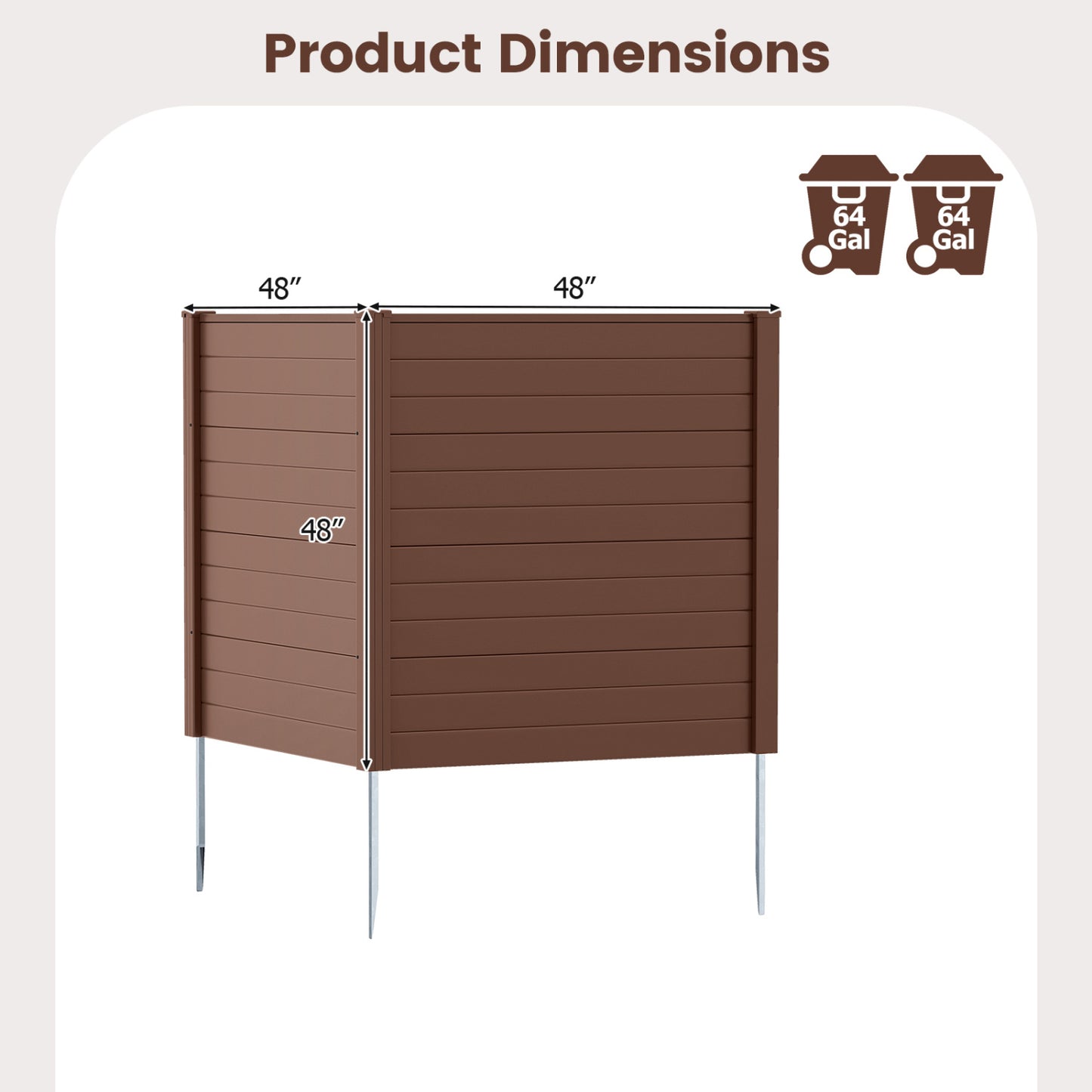 Outdoor Privacy Screen Panels 48x48 Inch 2-Panel Set