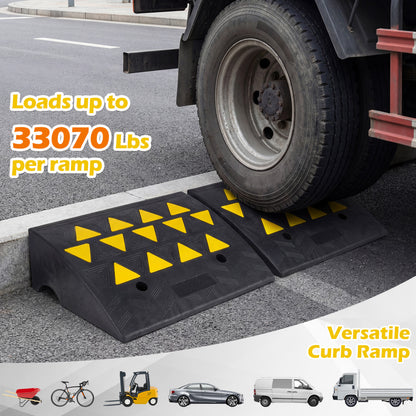 2 Pcs Driveway Threshold Ramps with 5/6 Inch Rise for Medium Trucks