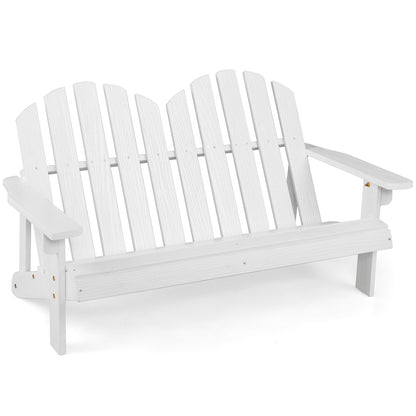 2 Person Adirondack Chair with High Backrest - White
