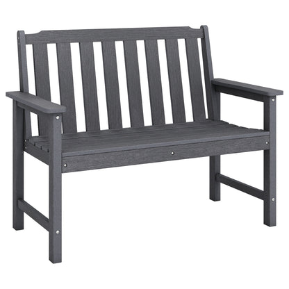 2-Person HDPE Outdoor Garden Bench with Backrest