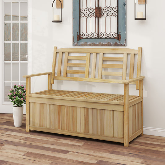 2-Person Storage Bench with 49 Gallon Capacity and Backrest