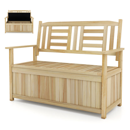 2-Person Storage Bench with 49 Gallon Capacity and Backrest