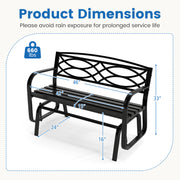 2-Person Outdoor Glider Bench with Metal Frame-Black