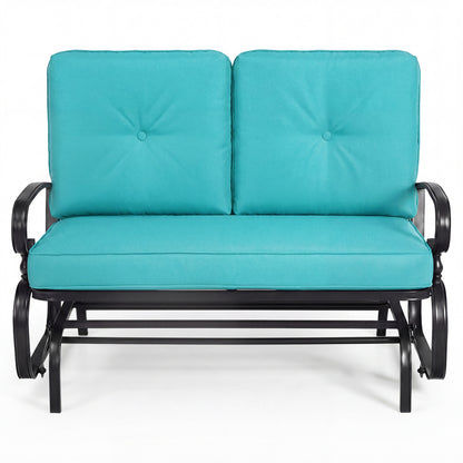 2-Seat Outdoor Swing Glider Chair with Cushions