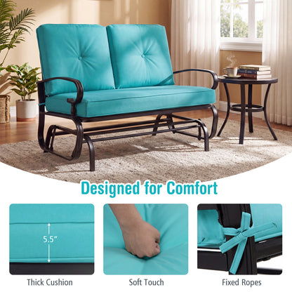 2-Seat Outdoor Swing Glider Chair with Cushions