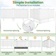 2 Piece 80 x 51 Inch Vinyl Picket Fence for Garden-White