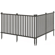 2 Piece 80 x 51 Inch Vinyl Picket Fence for Garden-Black