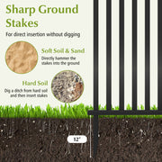 2 Piece 80 x 51 Inch Vinyl Picket Fence for Garden-Black