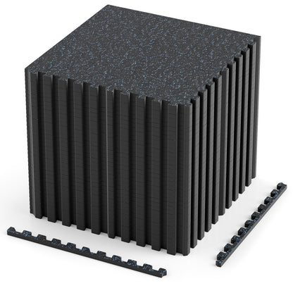 Interlocking Rubber Exercise Mat 140 Sq Ft with Borders