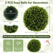 2 Pieces 18/22 Inches Indoor Outdoor Faux Decorative Balls for Patio Garden Front Door Balcony and Backyard-M