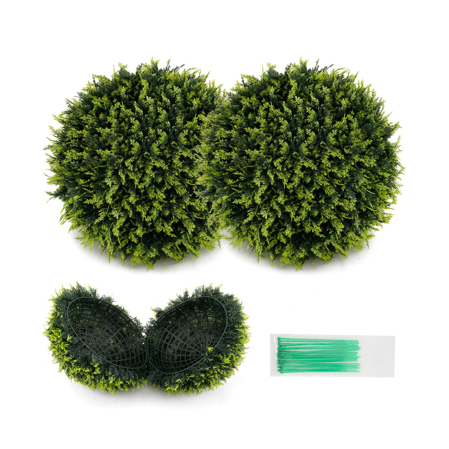 2 Pieces 18/22 Inches Indoor Outdoor Faux Decorative Balls for Patio Garden Front Door Balcony and Backyard-S - S