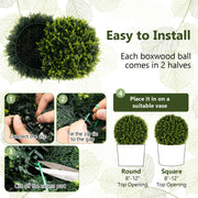 2 Pieces 18/22 Inches Indoor Outdoor Faux Decorative Balls for Patio Garden Front Door Balcony and Backyard-S