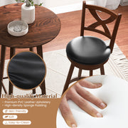 2 Pieces Classic Counter Height Swivel Bar Stool Set with X-shaped Open Back-30 Inch