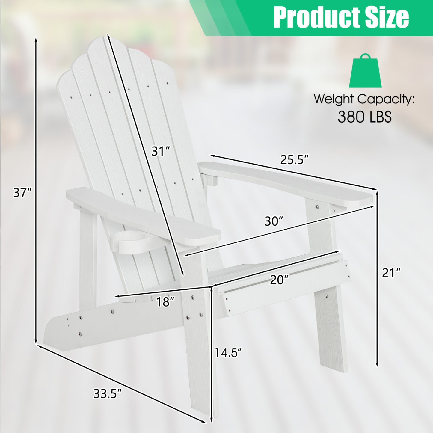 Adirondack Chair Set - Adult & Kids Pair for Patio