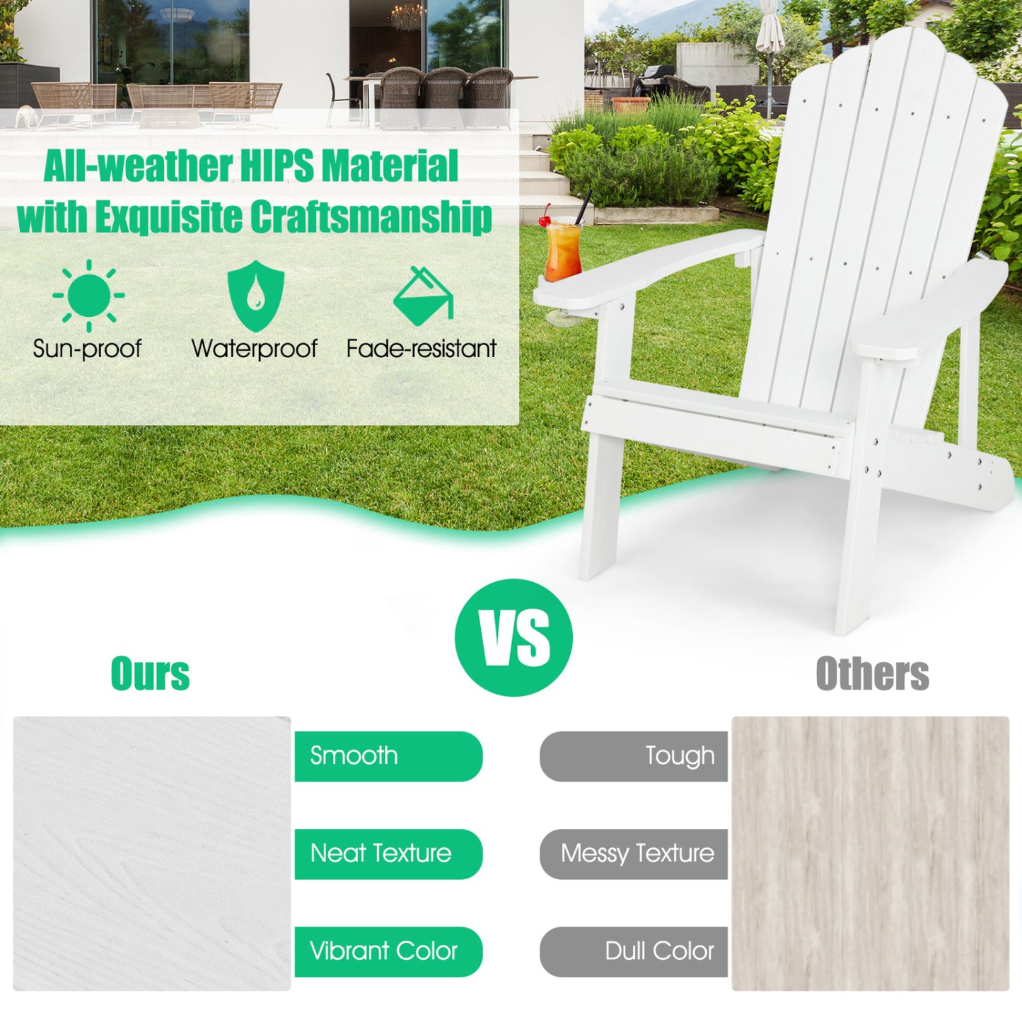 Adirondack Chair Set - Adult & Kids Pair for Patio