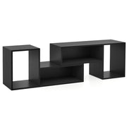 2 Pieces Adjustable TV Stand for TVs up to 55 Inch with Storage Cubes-Black