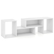 2 Pieces Adjustable TV Stand for TVs up to 55 Inch with Storage Cubes-White