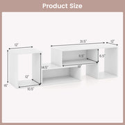 2 Pieces Adjustable TV Stand for TVs up to 55 Inch with Storage Cubes-White
