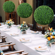 2 Pieces 16"/20" Artificial Plant Boxwood Topiary Ball for Patio Garden Front Door Balcony Backyard-M