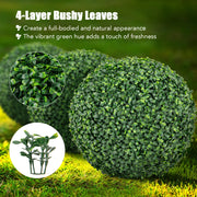 2 Pieces 16/20 Inches Artificial Plant Boxwood Topiary Ball for Patio Garden Front Door Balcony Backyard-S