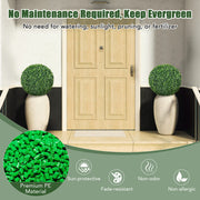 2 Pieces 16/20 Inches Artificial Plant Boxwood Topiary Ball for Patio Garden Front Door Balcony Backyard-S
