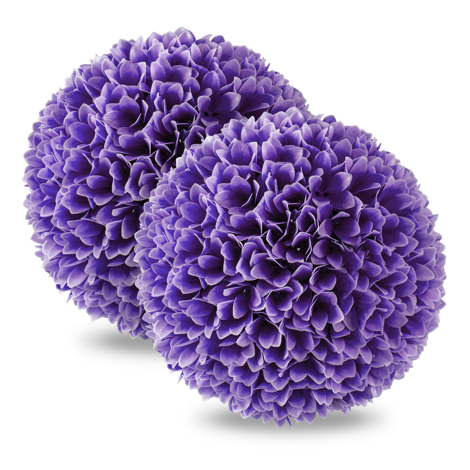 2 Pieces Artificial Plant Topiary Balls Faux Boxwood Decorative Balls-Pink - Purple