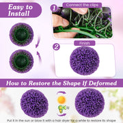 17.5 Inch 2 Pack Faux Eucalyptus Decorative Balls with 7 Layers Leaves-Purple