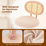 2 Pieces Bar Chairs with PE Rattan Backrest-360°Swivel and Height Adjustable