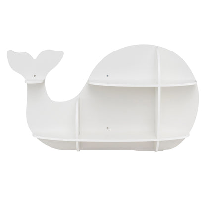 2 Pieces Floating Dolphin Shelves Wall Mounted Storage Display Rack-White