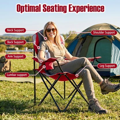 Folding Camping Chairs for Adults with Cup Holders (2-Pack)