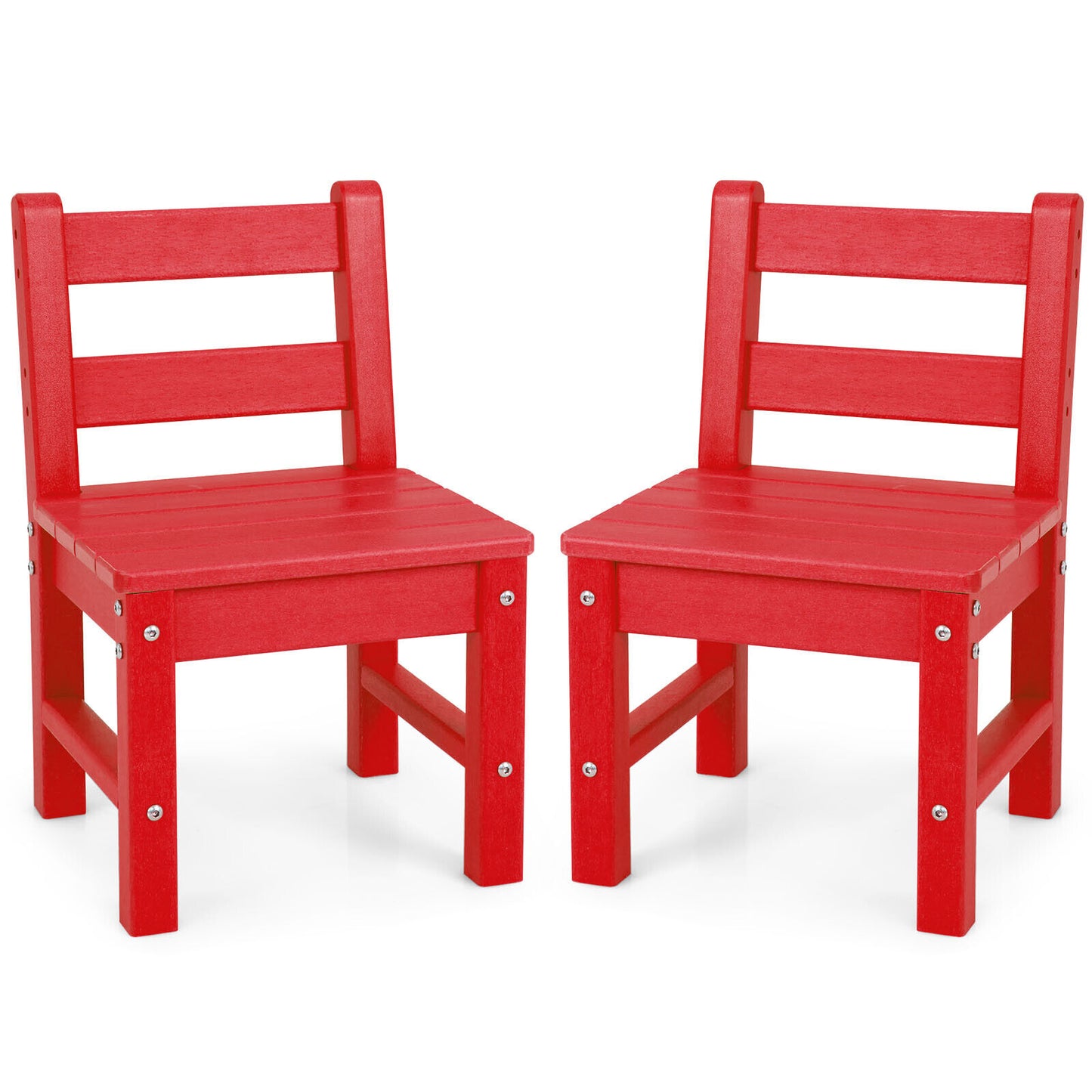 2 Pieces Kids Learning Chair set with Backrest-Red