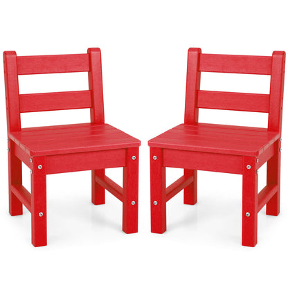 2 Pieces Kids Learning Chair set with Backrest-Red