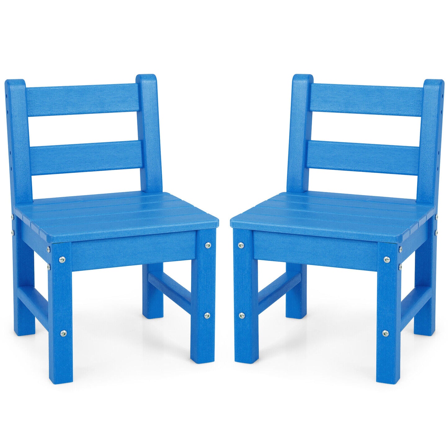 2 Pieces Kids Learning Chair set with Backrest-Blue