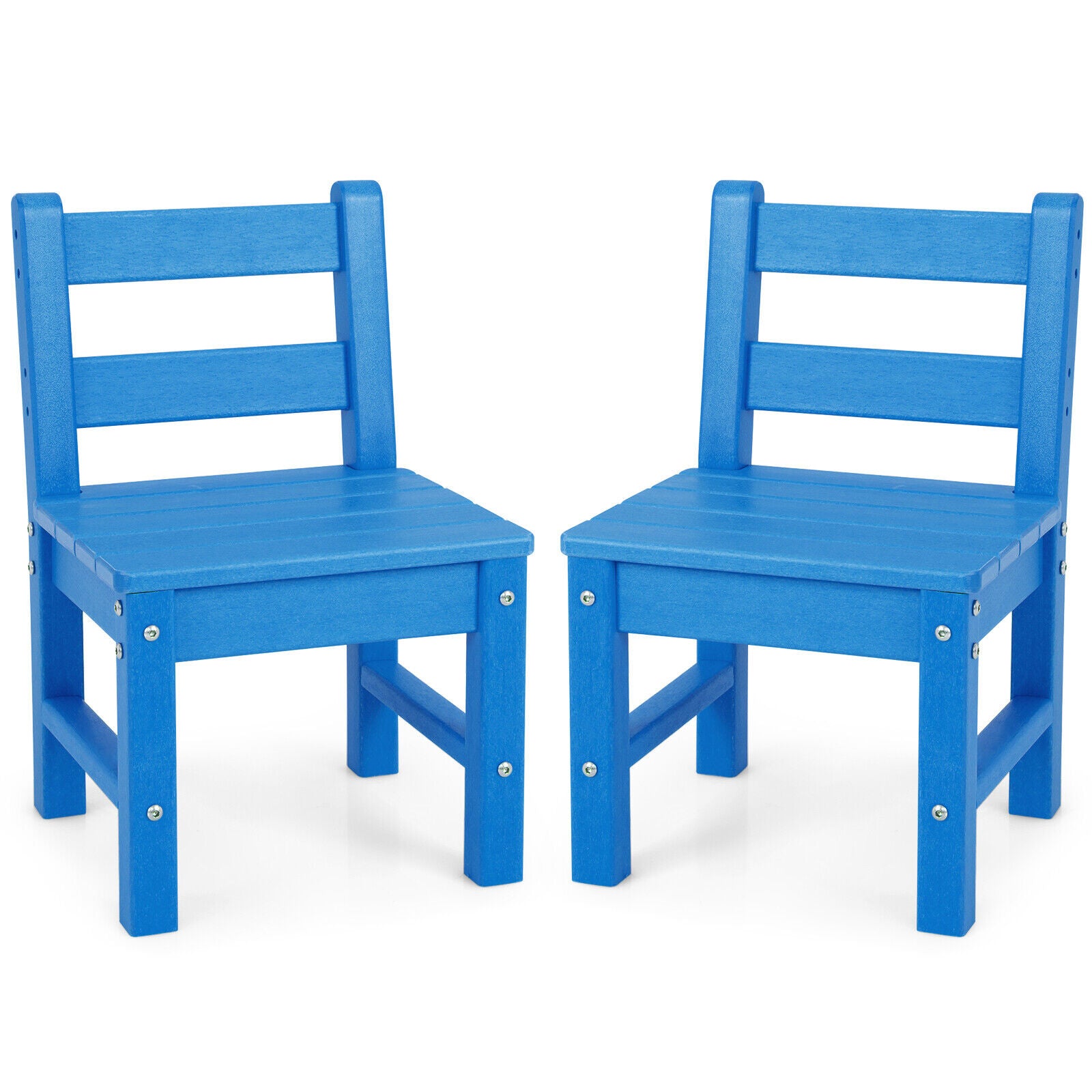 2 Pieces Kids Learning Chair set with Backrest-Blue
