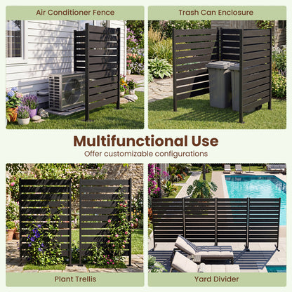 Outdoor Privacy Screen Fence 2-Pack 64" HIPS Slatted Panels