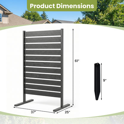 Outdoor Privacy Screen Fence 2-Pack 64" HIPS Slatted Panels