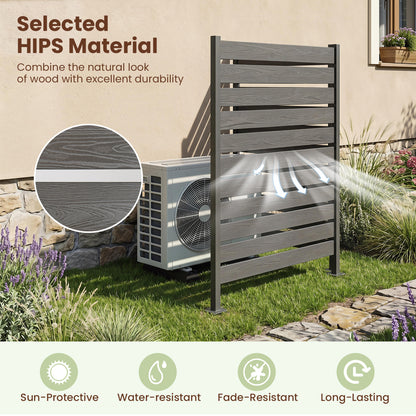 Outdoor Privacy Screen Fence 2-Pack 64" HIPS Slatted Panels