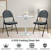 2/4 Pieces Padded Folding Office Chairs with Backrest-Set of 2