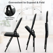 2/4 Pieces Padded Folding Office Chairs with Backrest-Set of 2