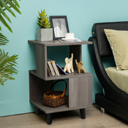 2 Pieces Wooden Modern Nightstand Set with Legs for Living Room
