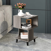 2 Pieces Wooden Modern Nightstand Set with Legs for Living Room