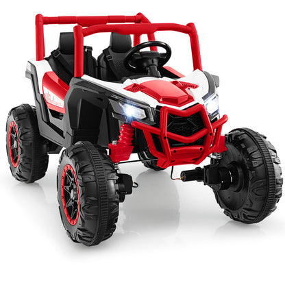 2-Seater Kids Ride on UTV with 2.4G Remote Control for over 3 Years Old Children-Pink - Red